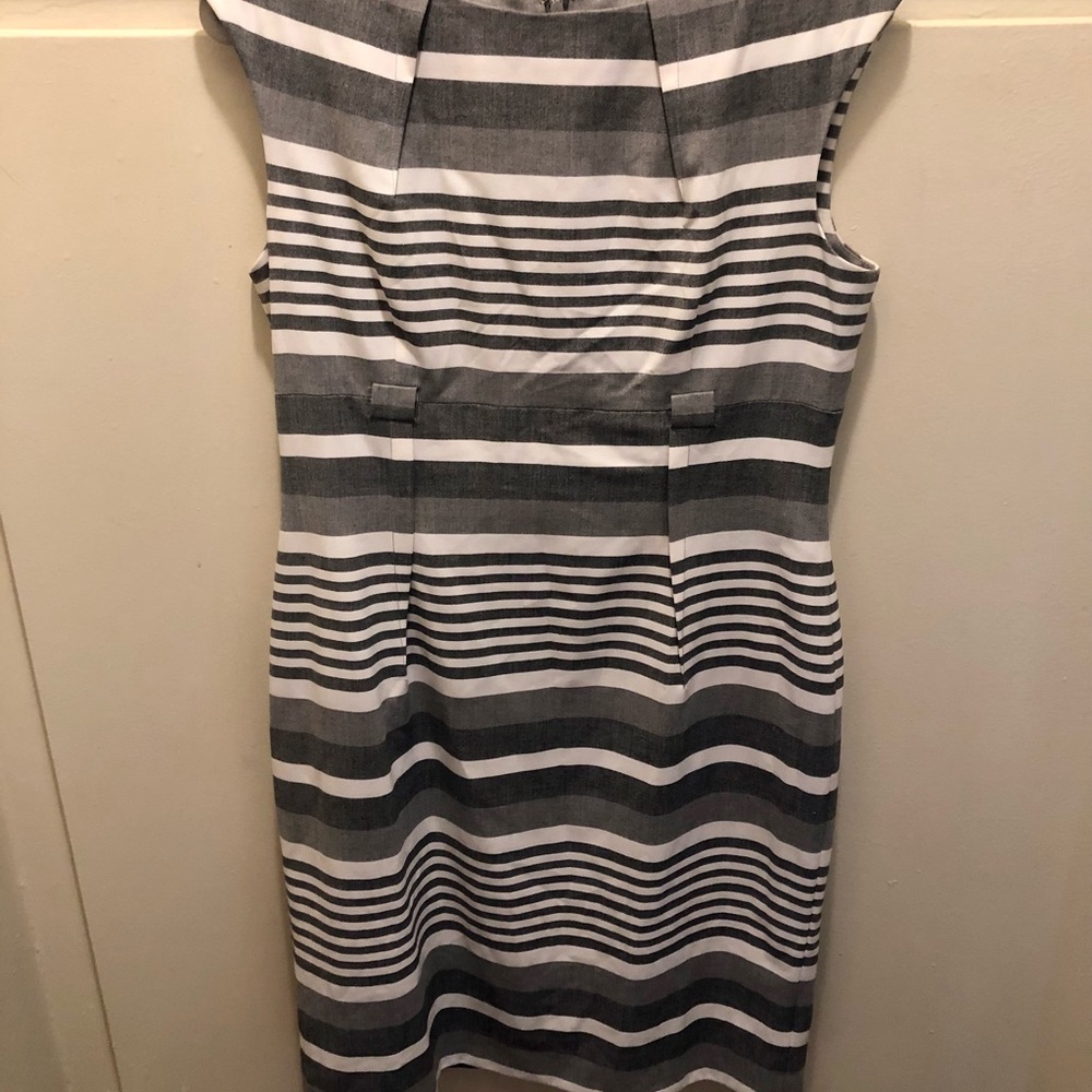 Calvin Klein gray & white work dress